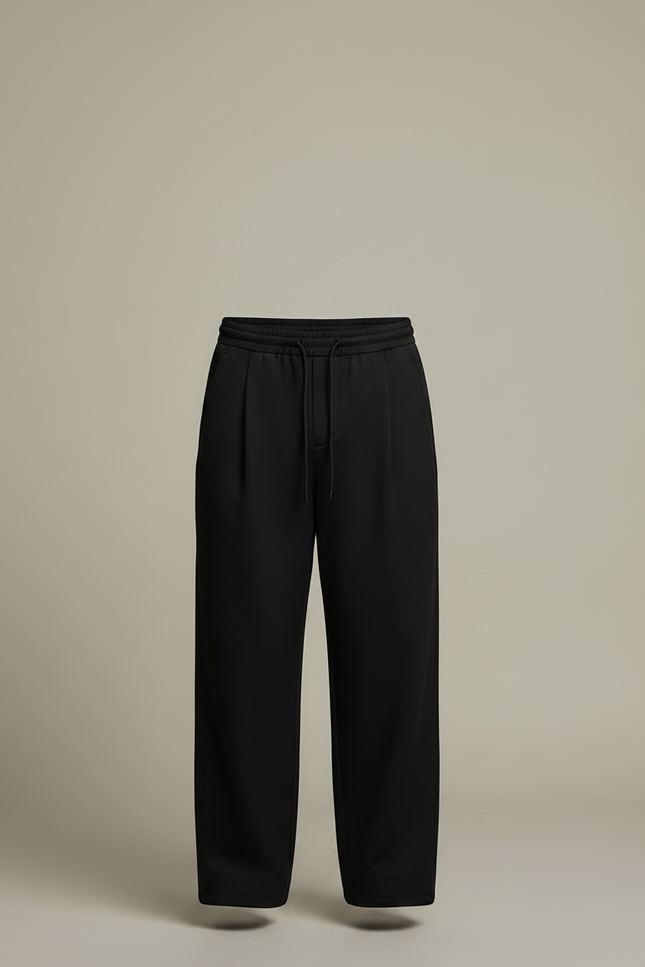 Pantalon Noir Ample Décontracté Homme Cordon - Gabardine - vue 3