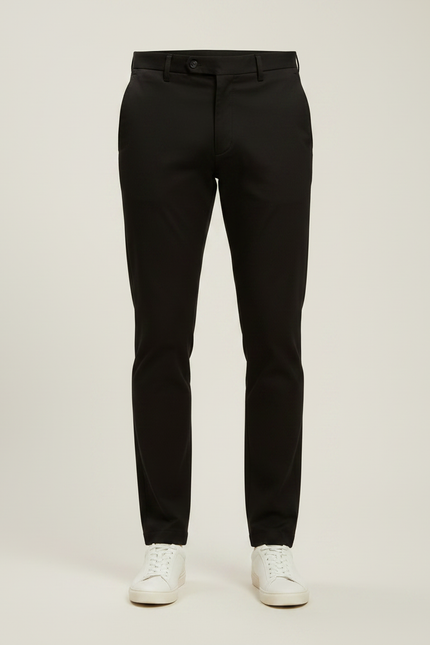 Pantalon Noir Homme Slim Décontracté Élégant Coton - vue 3