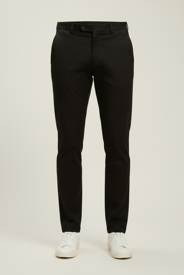 Pantalon Noir Homme Slim Décontracté Élégant Coton - vue 3