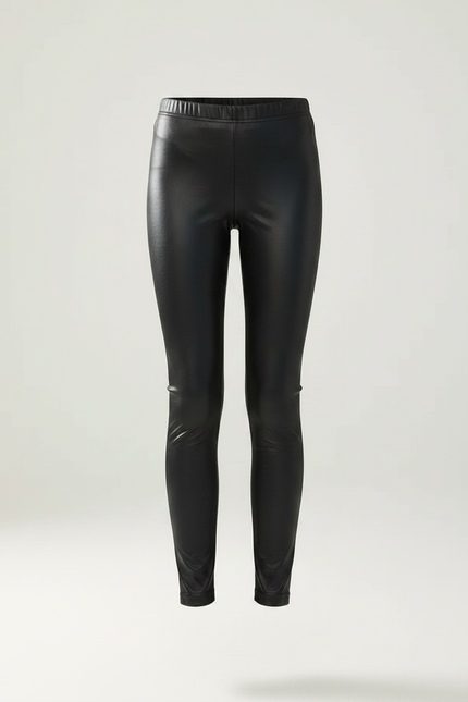 Pantalon Noir Similicuir Fille Slim Brillant - Simili cuir - vue 3