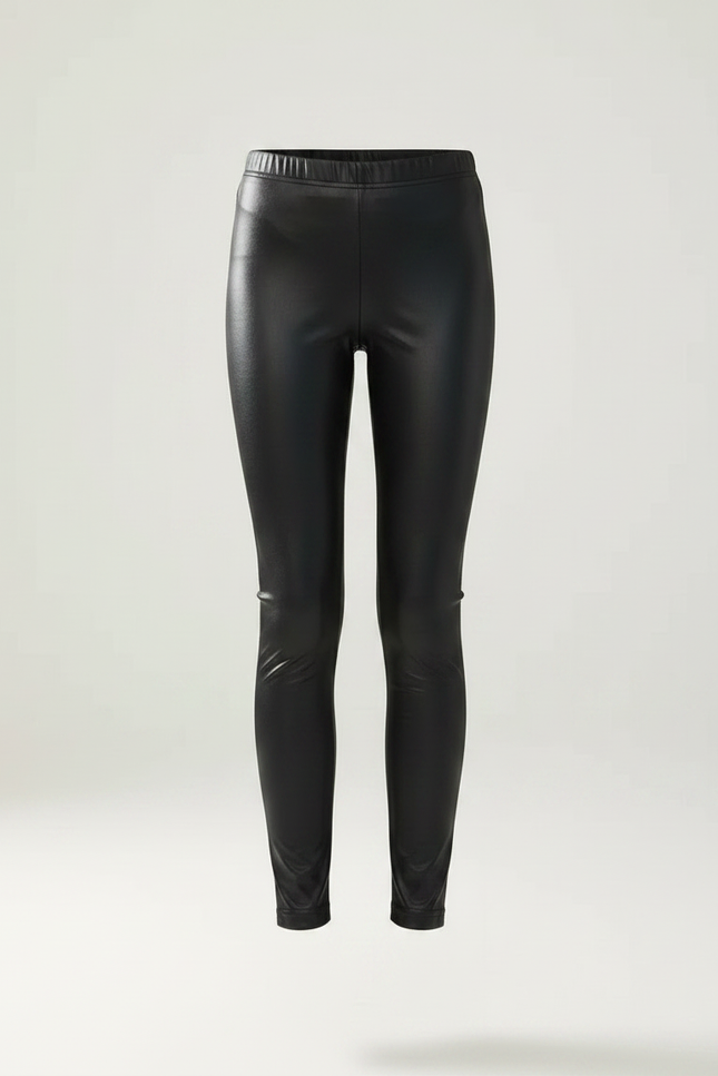 Pantalon Noir Similicuir Fille Slim Brillant - Simili cuir - vue 3