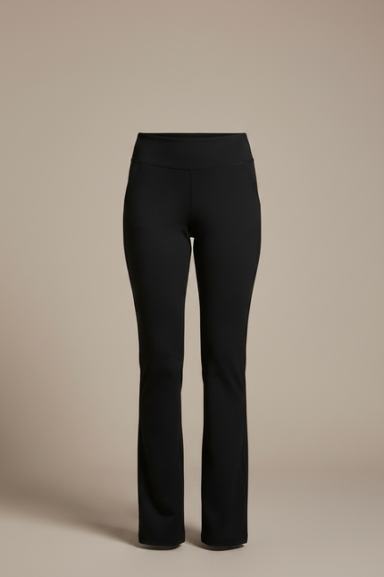 Pantalon Noir Femme Évasé Taille Haute Élégant Confortable - Polyester - vue 3