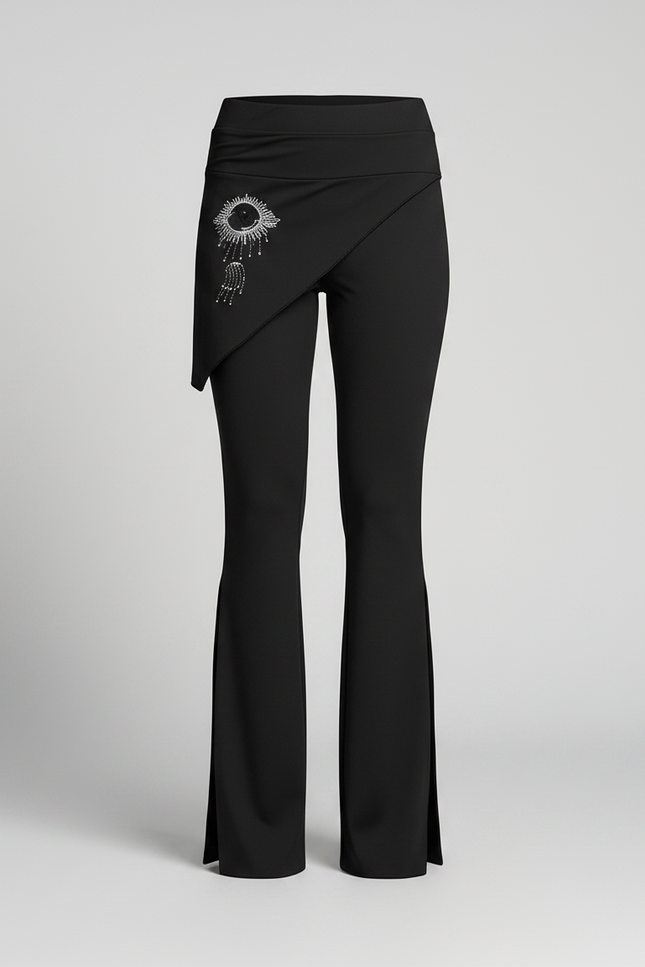 Pantalon Noir Strass - Polyester - vue 3