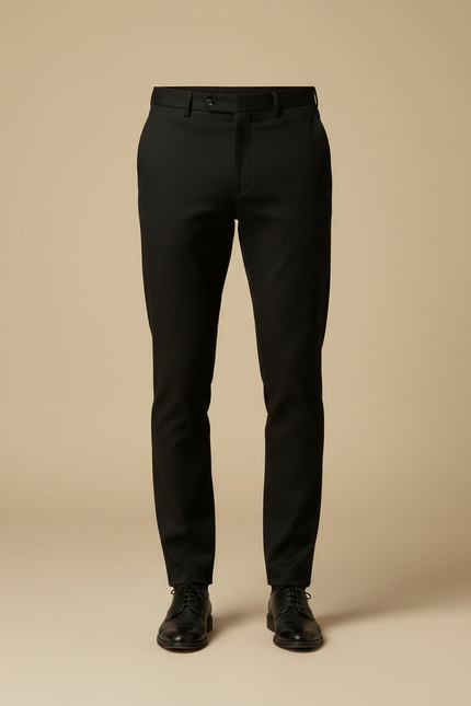 Pantalon Noir Habillé Slim Élégant Formel Homme - Gabardine - vue 3