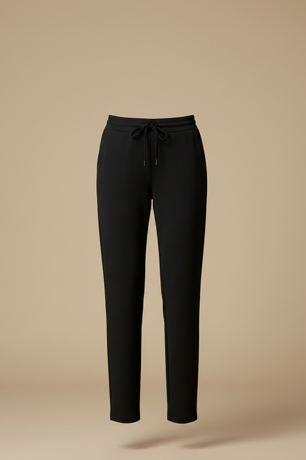Pantalon Noir Fluide Cordon Décontracté Élégant Femme - Polyester - vue 3