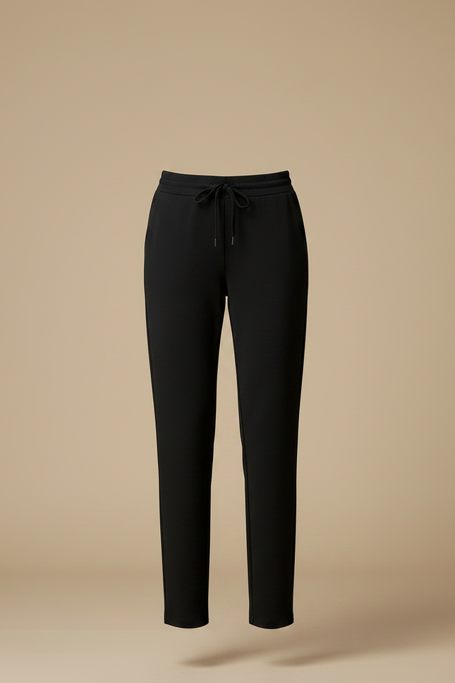 Pantalon Noir Fluide Cordon Décontracté Élégant Femme - Polyester - vue 3