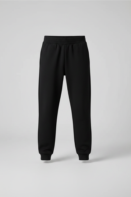 Pantalon Noir Molletonné Décontracté Garçon Logo Imprimé - vue 3