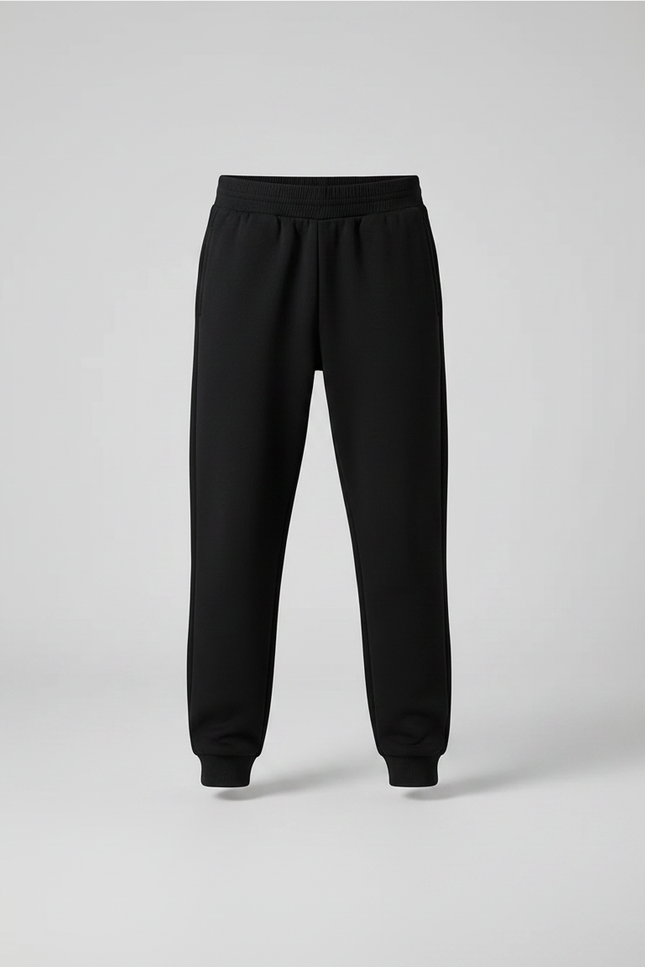 Pantalon Noir Molletonné Décontracté Garçon Logo Imprimé - vue 3