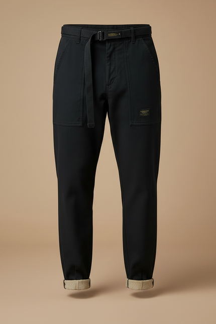 Pantalon Fuselé Homme Noir - Gabardine - vue 3