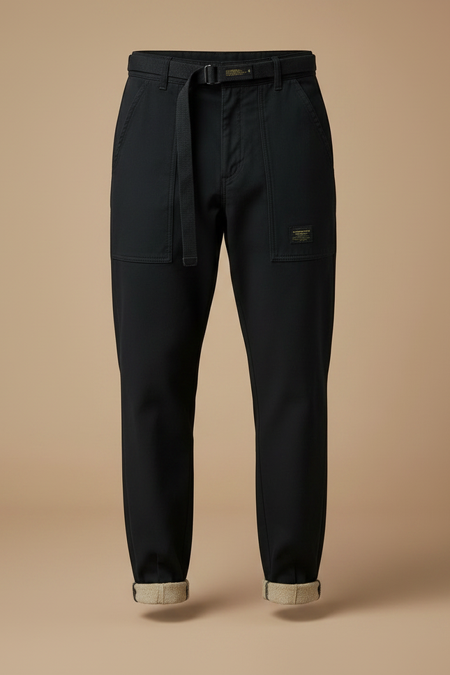 Pantalon Fuselé Homme Noir - Gabardine - vue 3