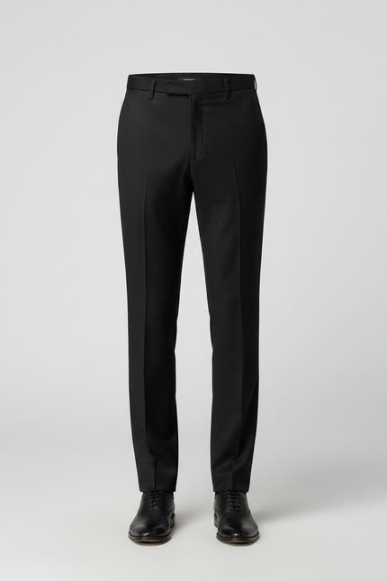 Pantalon Noir Homme Droit Élégant Business Habillé - Gabardine - vue 3
