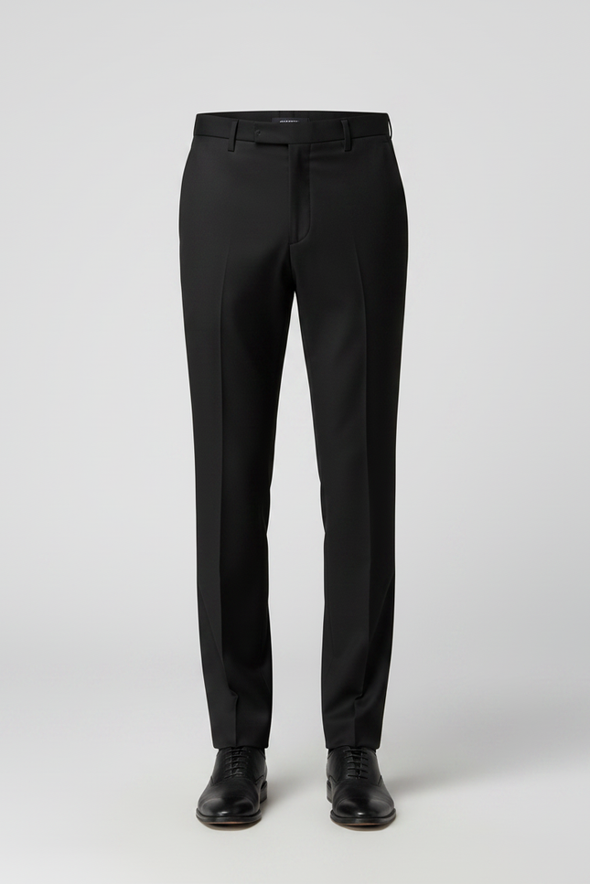 Pantalon Noir Homme Droit Élégant Business Habillé - Gabardine - vue 3