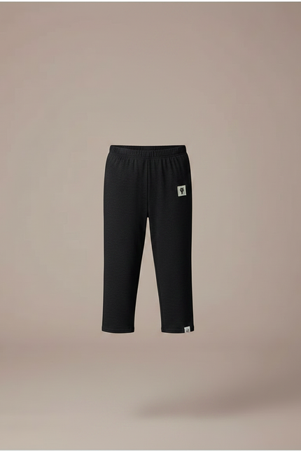 Pantalon Noir Court Ajusté Confortable Garçon - Molleton - vue 3