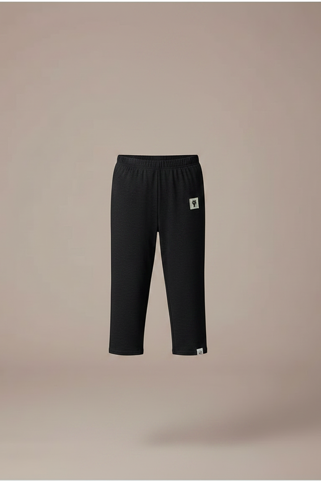 Pantalon Noir Court Ajusté Confortable Garçon - Molleton - vue 3