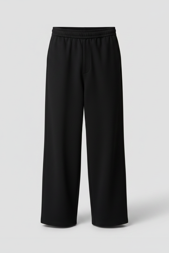 Pantalon Noir Ample Droit Décontracté Homme - Molleton - vue 3