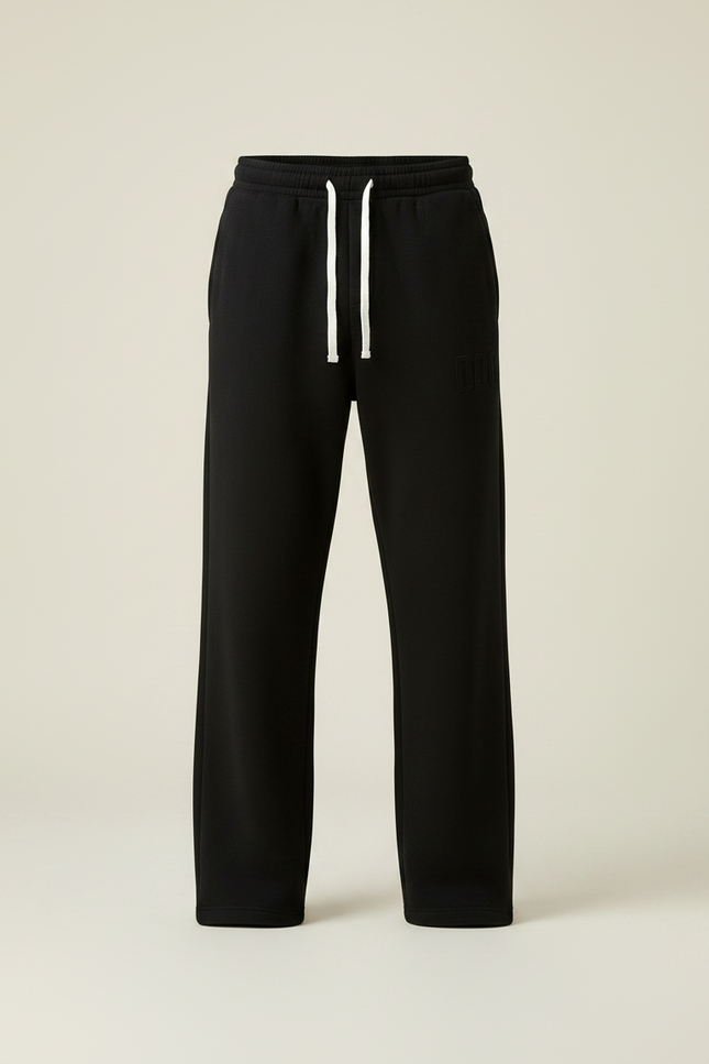 Pantalon Noir Homme Large Coton Décontracté Confortable - Molleton - vue 3