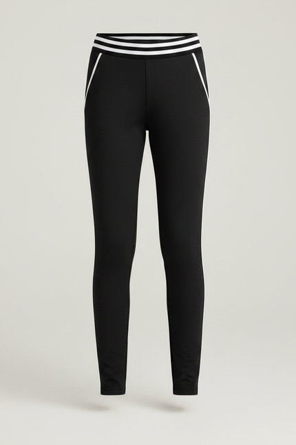 Pantalon Noir Fille Sportif Rayé Confortable Élastique - Polyester - vue 3
