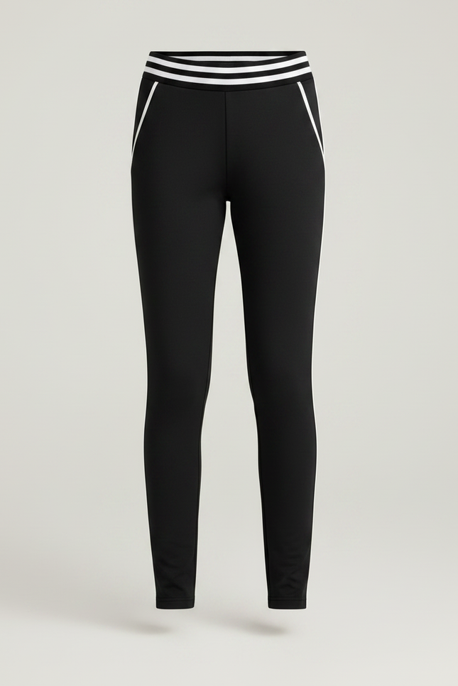 Pantalon Noir Fille Sportif Rayé Confortable Élastique - Polyester - vue 3