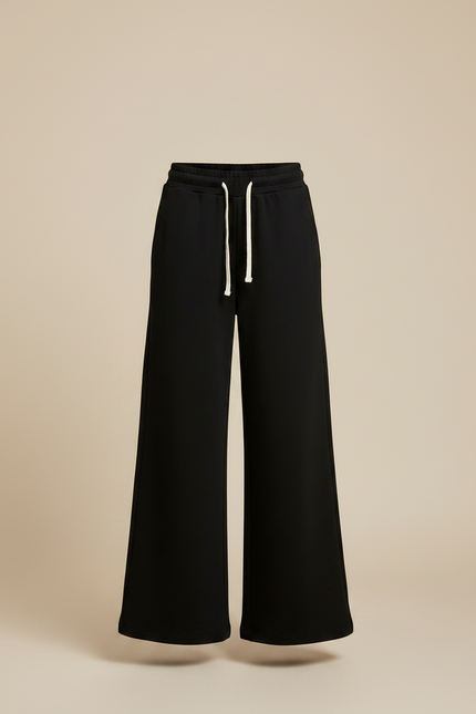 Pantalon Noir Ample Décontracté Fluide Fille - Molleton - vue 3