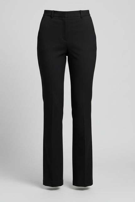 Pantalon Noir Femme Taille Haute Droit Élégant Classique - Polyester - vue 3