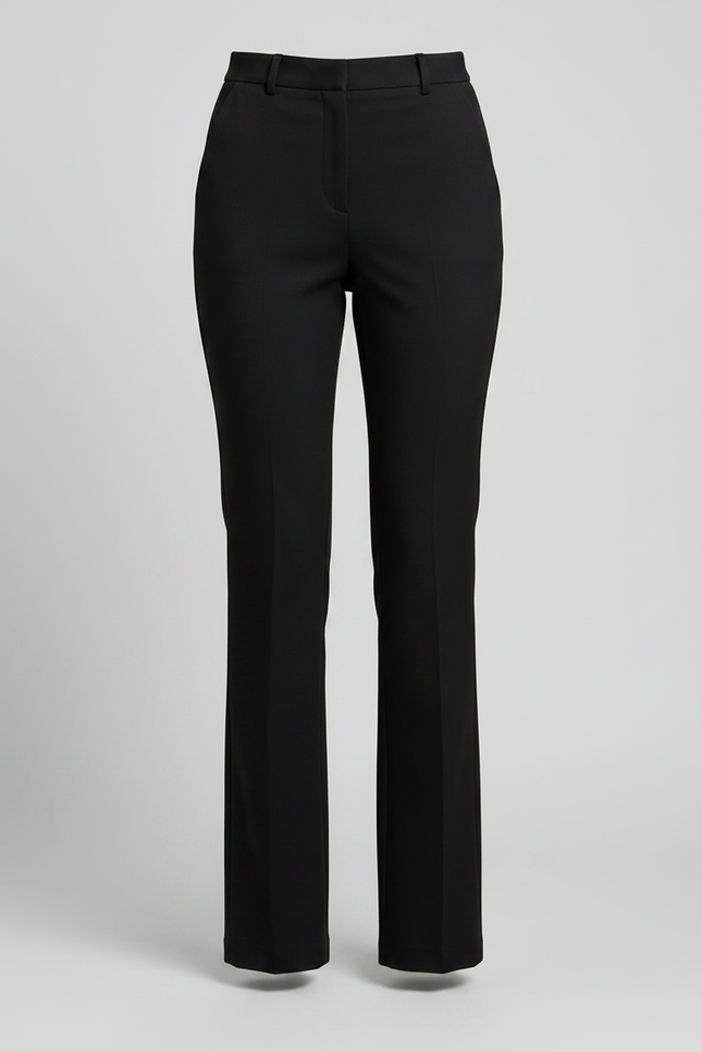 Pantalon Noir Femme Taille Haute Droit Élégant Classique - Polyester - vue 3