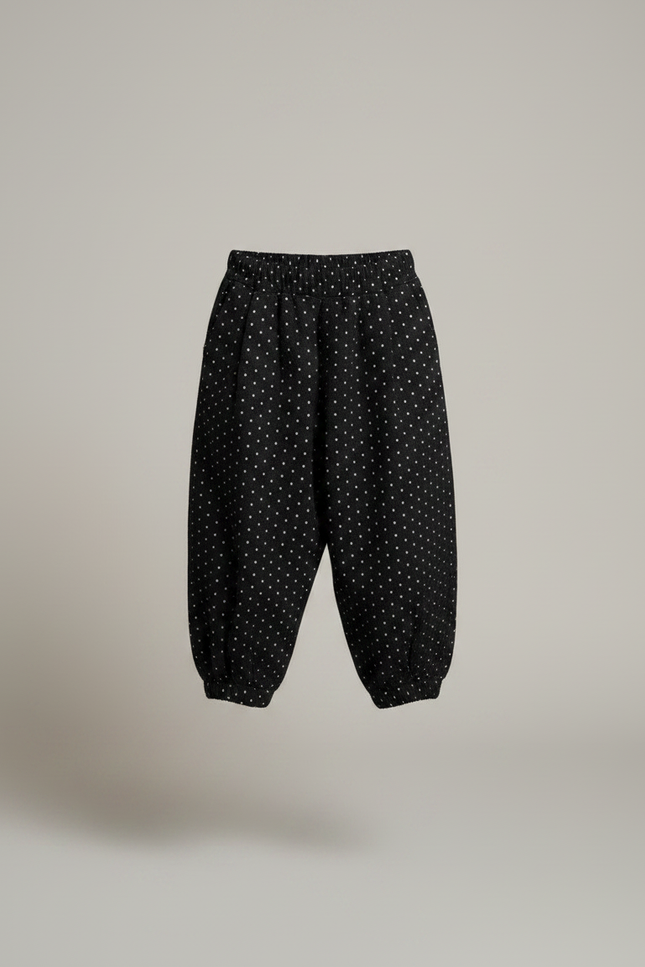 Pantalon Noir À Pois - Laine - vue 3