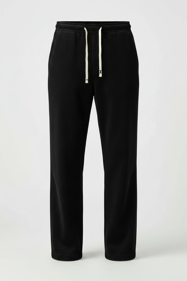 Pantalon Velours Côtelé Noir Homme - Cordé - vue 3