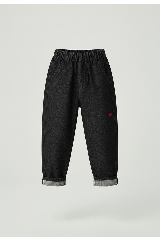 Pantalon Noir Denim Harem Ample Enfant - Jean - vue 3