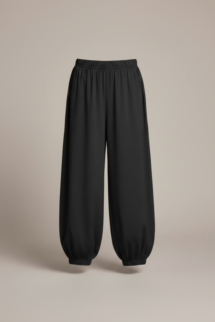 Pantalon Noir Ample Harem Fluide Enfant - Viscose - vue 3