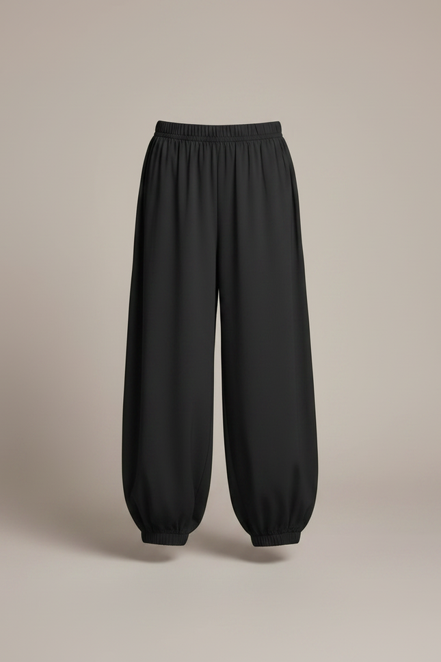 Pantalon Noir Ample Harem Fluide Enfant - Viscose - vue 3