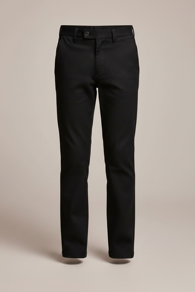 Pantalon Noir Garçon Classique Élégant Ajusté - Gabardine - vue 3