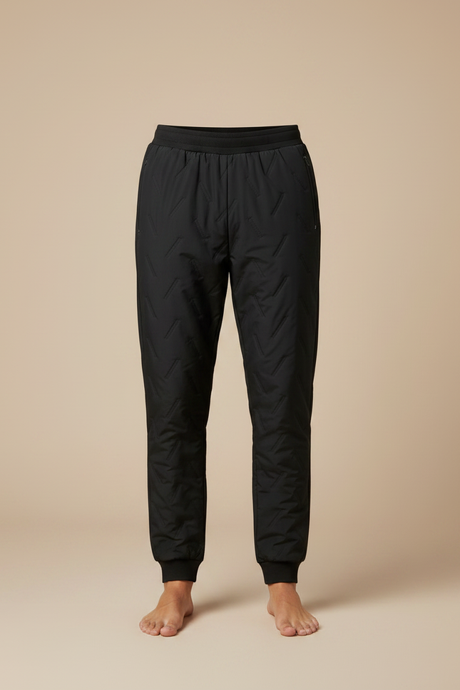 Pantalon Noir Matelassé Homme Sportif Hiver Confortable - Polyester - vue 3