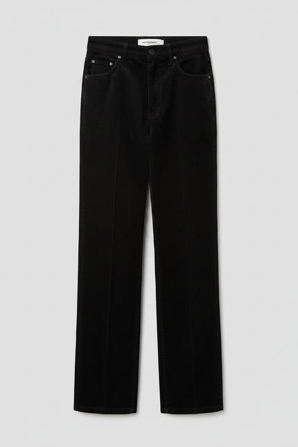 Pantalon Noir Côtelé Ample Enfant Décontracté - Cordé - vue 3