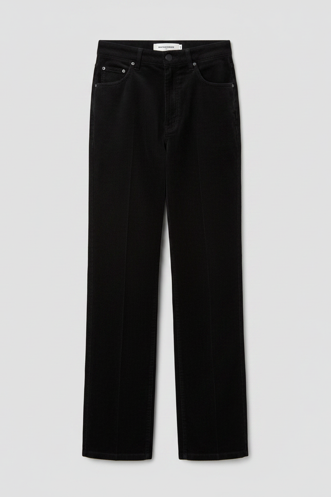Pantalon Noir Côtelé Ample Enfant Décontracté - Cordé - vue 3