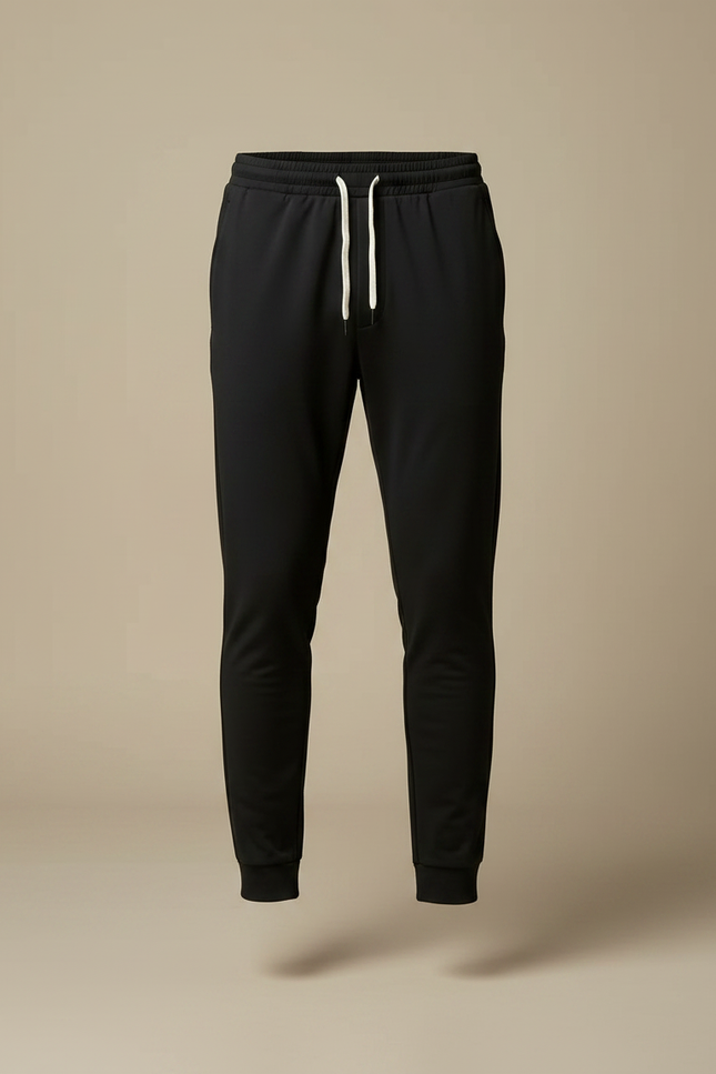 Pantalon Noir Coton Élastique Slim Confortable Homme - vue 3