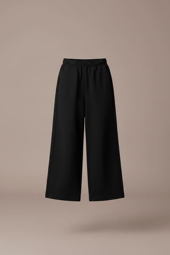 Pantalon Noir Ample Confortable Fille Décontracté - Molleton - vue 3
