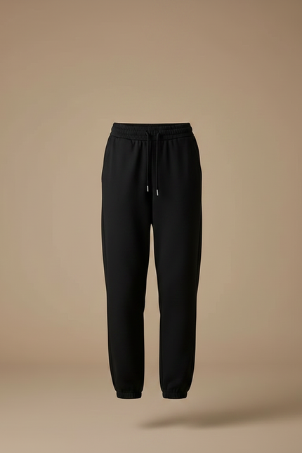 Pantalon Noir Femme Jogging Confortable Décontracté - Molleton - vue 3