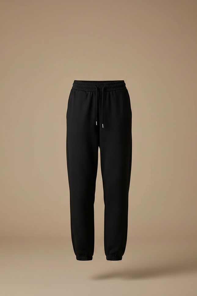 Pantalon Noir Femme Jogging Confortable Décontracté - Molleton - vue 3