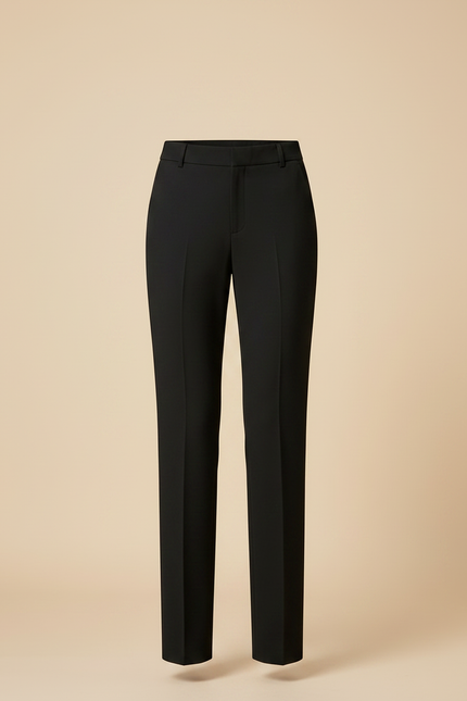 Pantalon Noir Femme Droit Taille Haute Élégant - Gabardine - vue 3