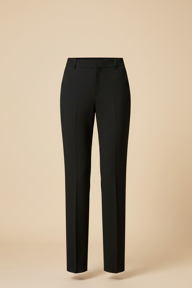 Pantalon Noir Femme Droit Taille Haute Élégant - Gabardine - vue 3