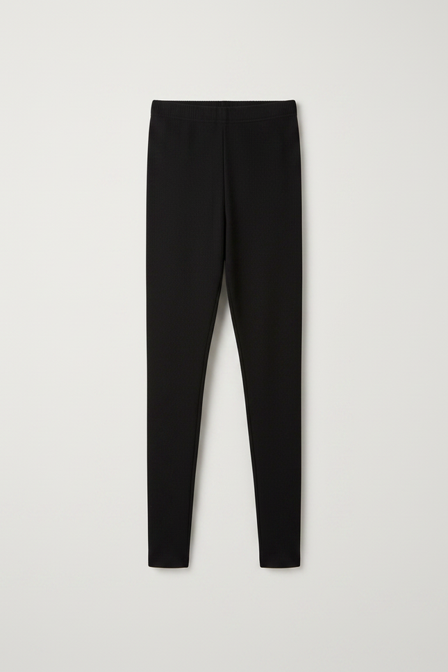 Pantalon Noir Côtelé Épais Fille - Maille - vue 3