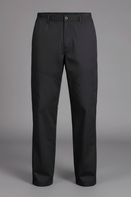 Pantalon Noir Coton Ample Décontracté Homme Uni - vue 3