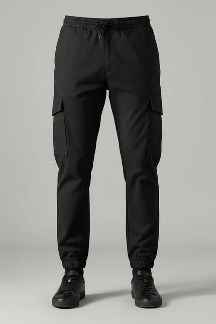 Pantalon Cargo Slim Noir - Polyester - vue 3