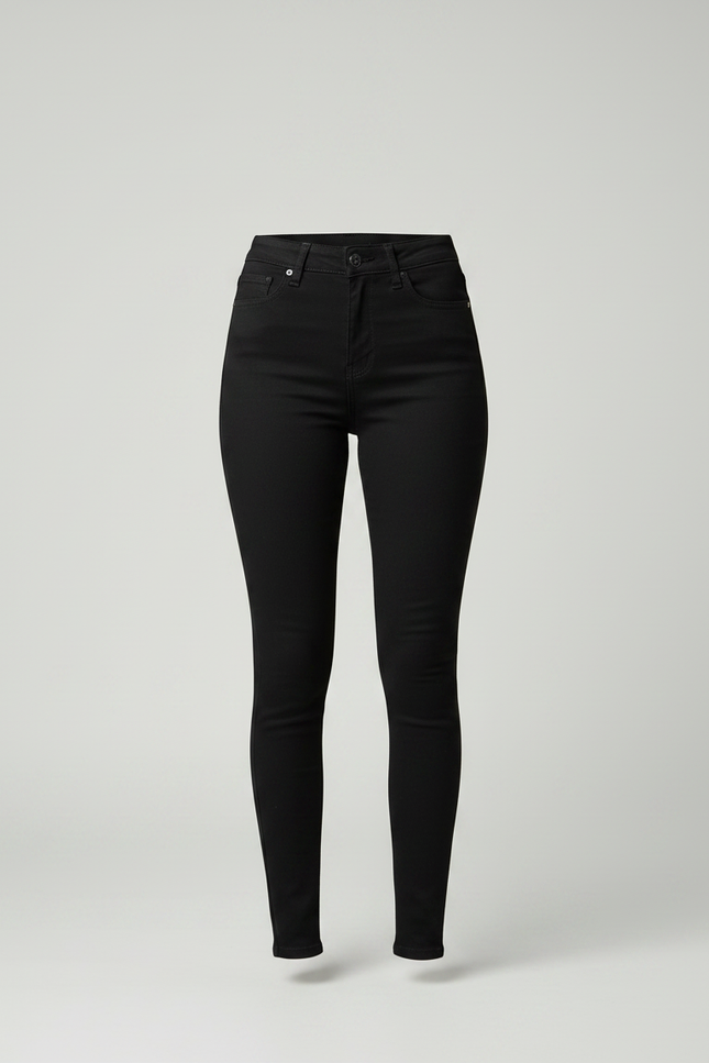 Pantalon Noir Skinny Taille Haute Confortable Femme - Jean - vue 3