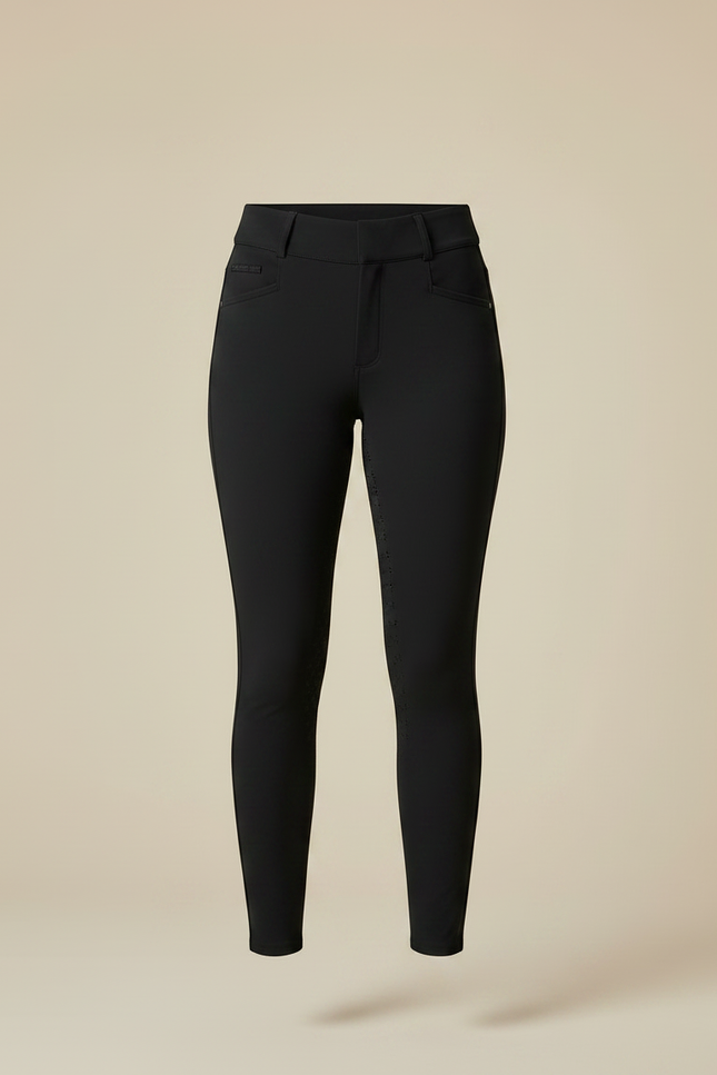 Pantalon Noir Femme Ajusté Équitation Confortable - Polyester - vue 3