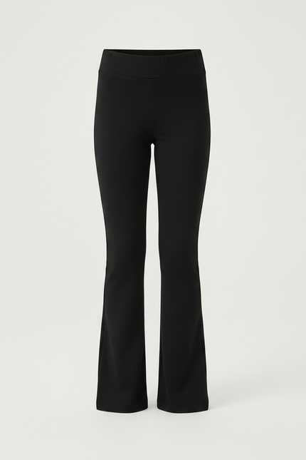 Pantalon Noir Évasé Taille Haute Confortable Fille - Maille - vue 3