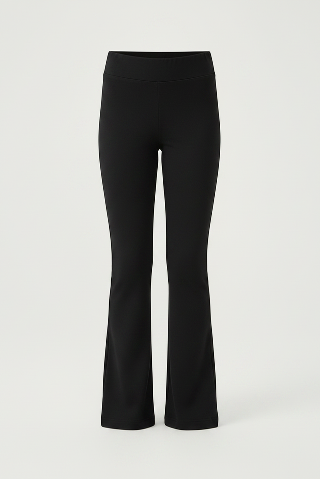 Pantalon Noir Évasé Taille Haute Confortable Fille - Maille - vue 3