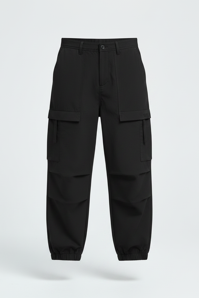 Pantalon Noir Cargo Ample Décontracté Garçon - Polyester - vue 3