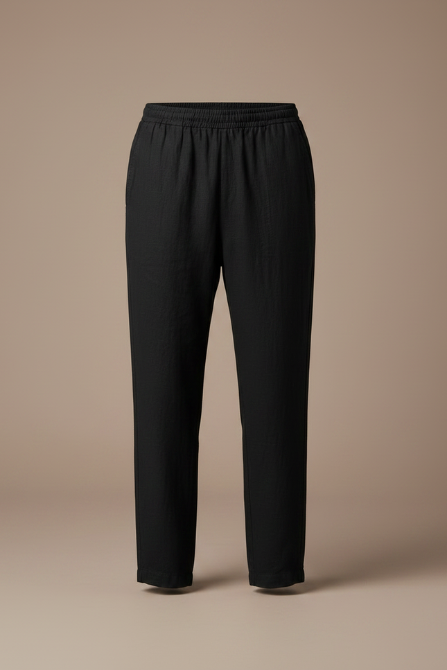 Pantalon Pyjama Noir Homme - Lin - vue 3