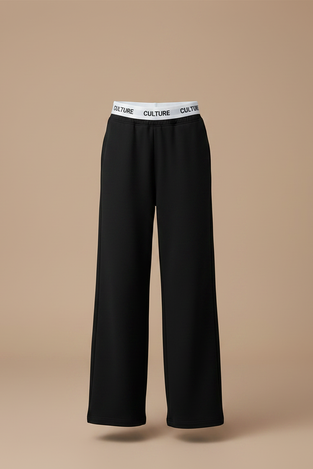 Pantalon Noir Ample Élastique Bande Culture Confortable Fille - Molleton - vue 3
